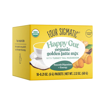 Golden Latte By Four Sigmatic | Organic Instant Golden Latte With Turkey Tail, Turmeric & Coconut Milk Powder | Supports Healthy