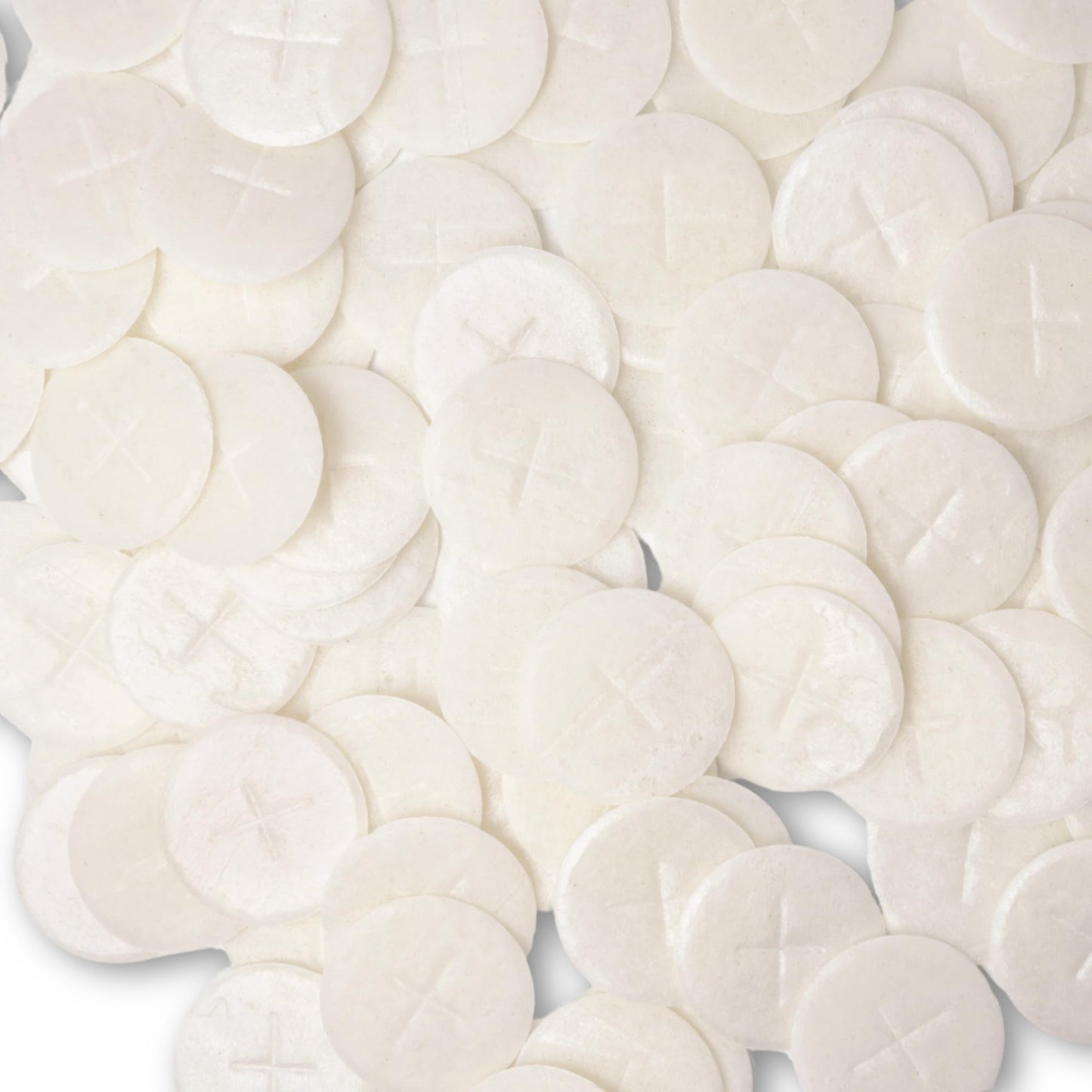 Altar Bread 1 1/8'' White Cross Design 200 Communion Hosts
