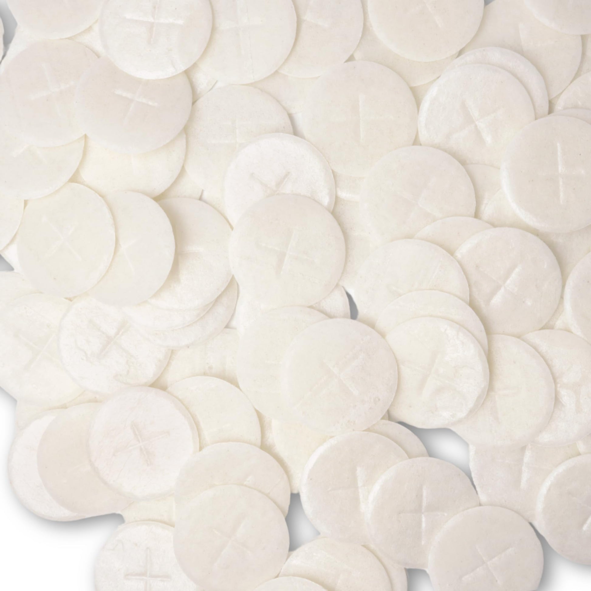 Altar Bread 1 1/8'' White Cross Design 200 Communion Hosts