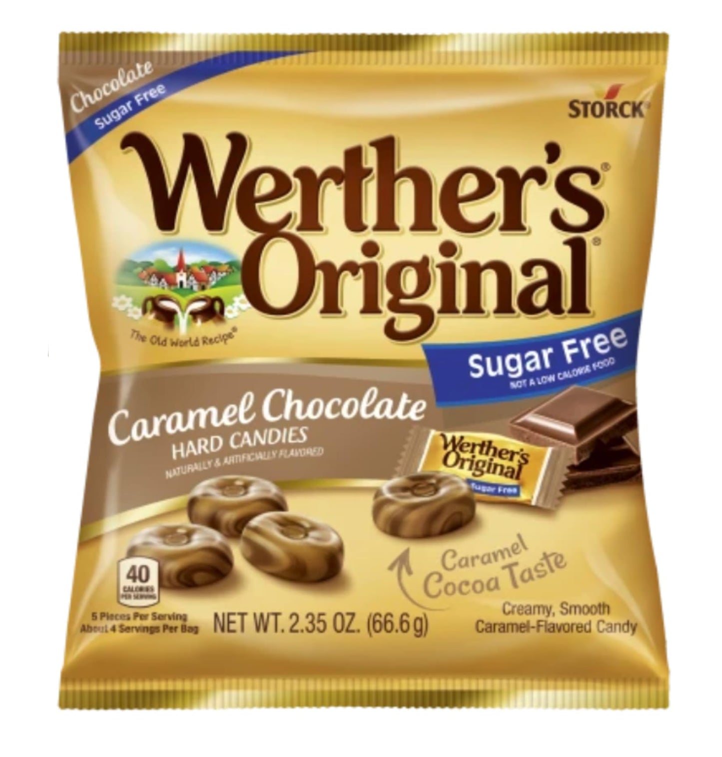 Werthers Original Sugar Free Variety Pack of 4 - One Bag of Each Flavor - Hard Caramels  Caramel Coffee  Caramel Chocolate  and Chewy Caramels