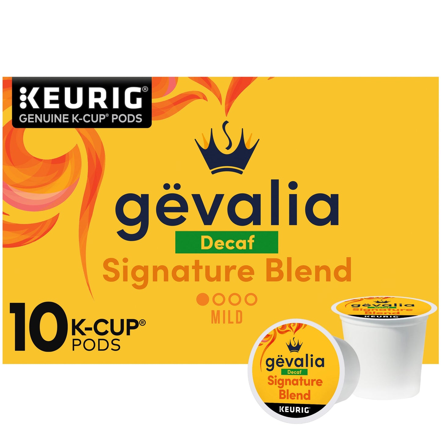 Gevalia Signature Blend Decaf Mild Roast K-Cup Coffee Pods, 10 ct Box, 3.4 OZ