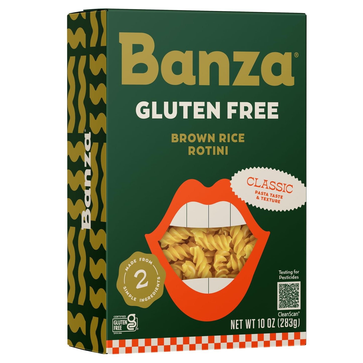 Banza Brown Rice Rotini - Gluten-Free Pasta Made in Italy - Non-GMO, 10oz - Classic Texture, Perfect for Leftovers