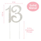 Crystal Creations 13 Cake Topper - Premium Silver Metal Decoration - 1 Count - Sparkly Rhinestone for 13th Birthday Party