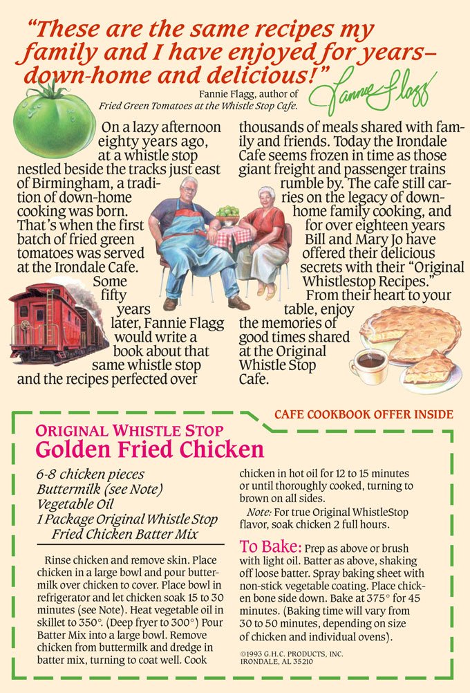 Original WhistleStop Cafe Recipes | Batter Mix for Chicken, Baked or Fried | 9-oz | Case of 6