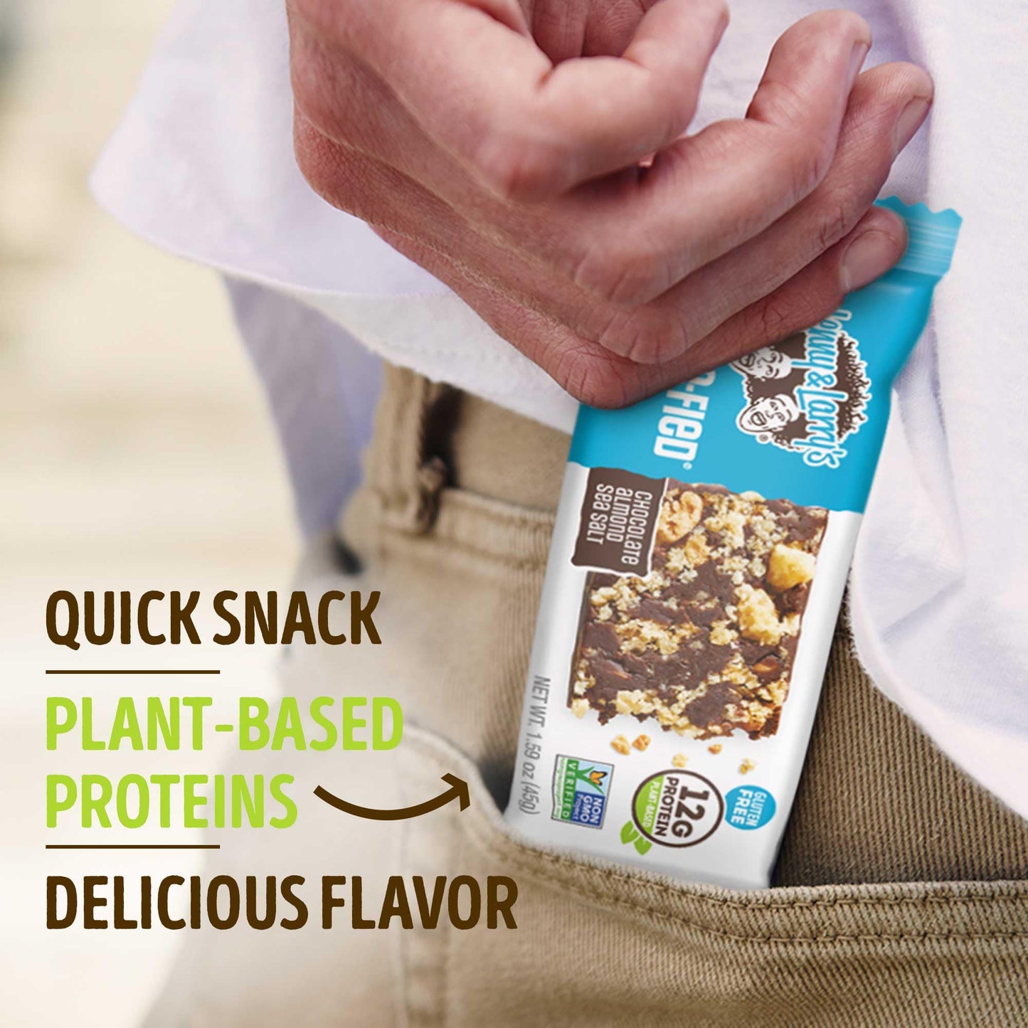 Lenny & Larry'S Cookie-Fied Plant-Based Protein Bar, Vegan And Non-Gmo, Chocolate Almond Sea Salt, 45 G, 9 Count