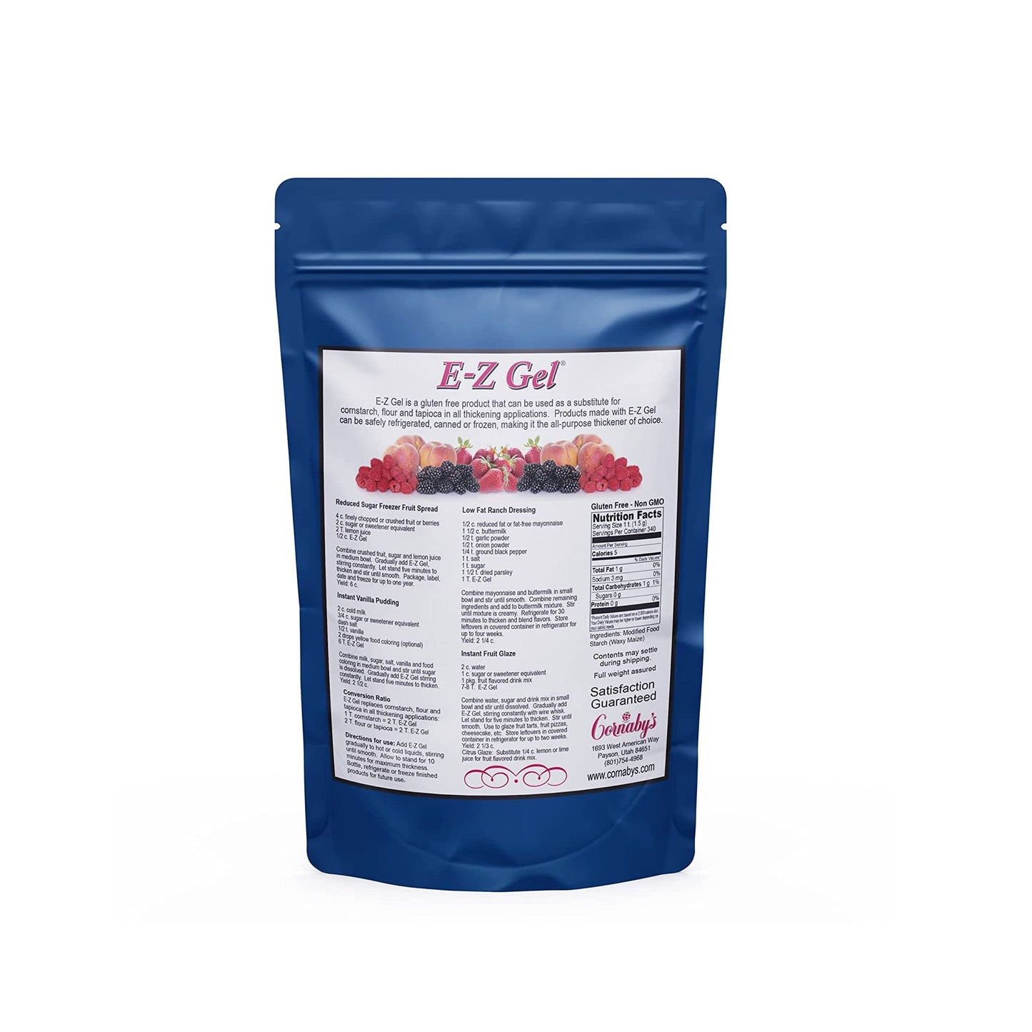 Cornaby'S E-Z Gel Instant Food Thickener, 16Oz. (Pack Of 1) | Gluten-Free, Non-Gmo, All-Natural, Instant Food Starch Granules Fo