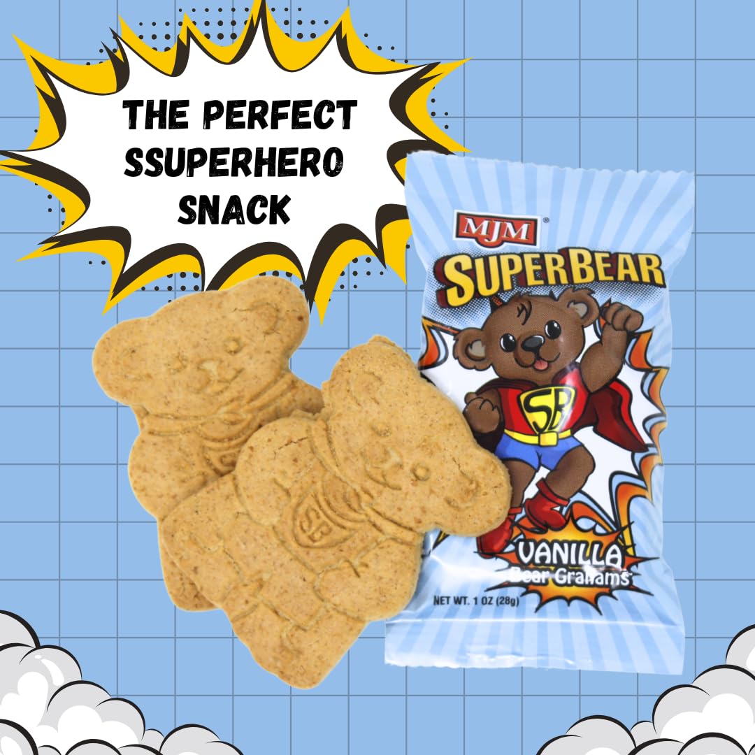 MJM Vanilla Bear Grahams - 300 Count, 1 Ounce Packs, Two-Graham Servings