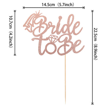 1 Pcs Bride To Be Cake Topper With Glitter Ring Bridal Shower Cake Pick Decorations For Wedding Engagement Theme Bachelorette Pa
