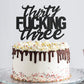 Thirty Three Black Glitter Cake Toppers 33 Years Old 33Rd Birthday Party Decorations Supplies