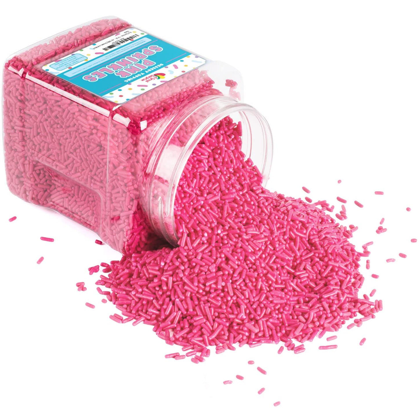 Pink Sprinkles - 1.6 Pounds - Spring Bulk Pink Jimmies - Baby Girl Shower Dessert Toppings - Princess Cake Decorating, Ice Cream, Cupcakes, Cookies, Cake Pops