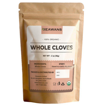 Heawans Hand Picked Premium Grade Organic Whole Cloves 2 oz, Packed form a USDA certified farm