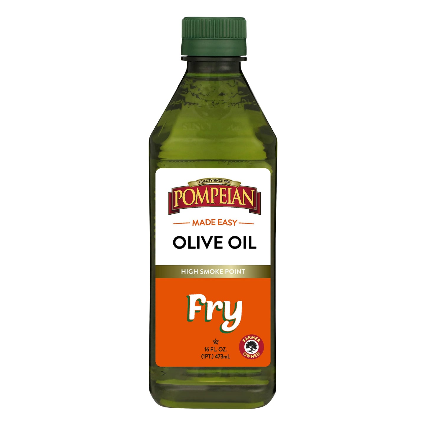 Pompeian Fry Olive Oil, High Smoke Point, Non-GMO, 16 Fl Oz (Pack of 1)