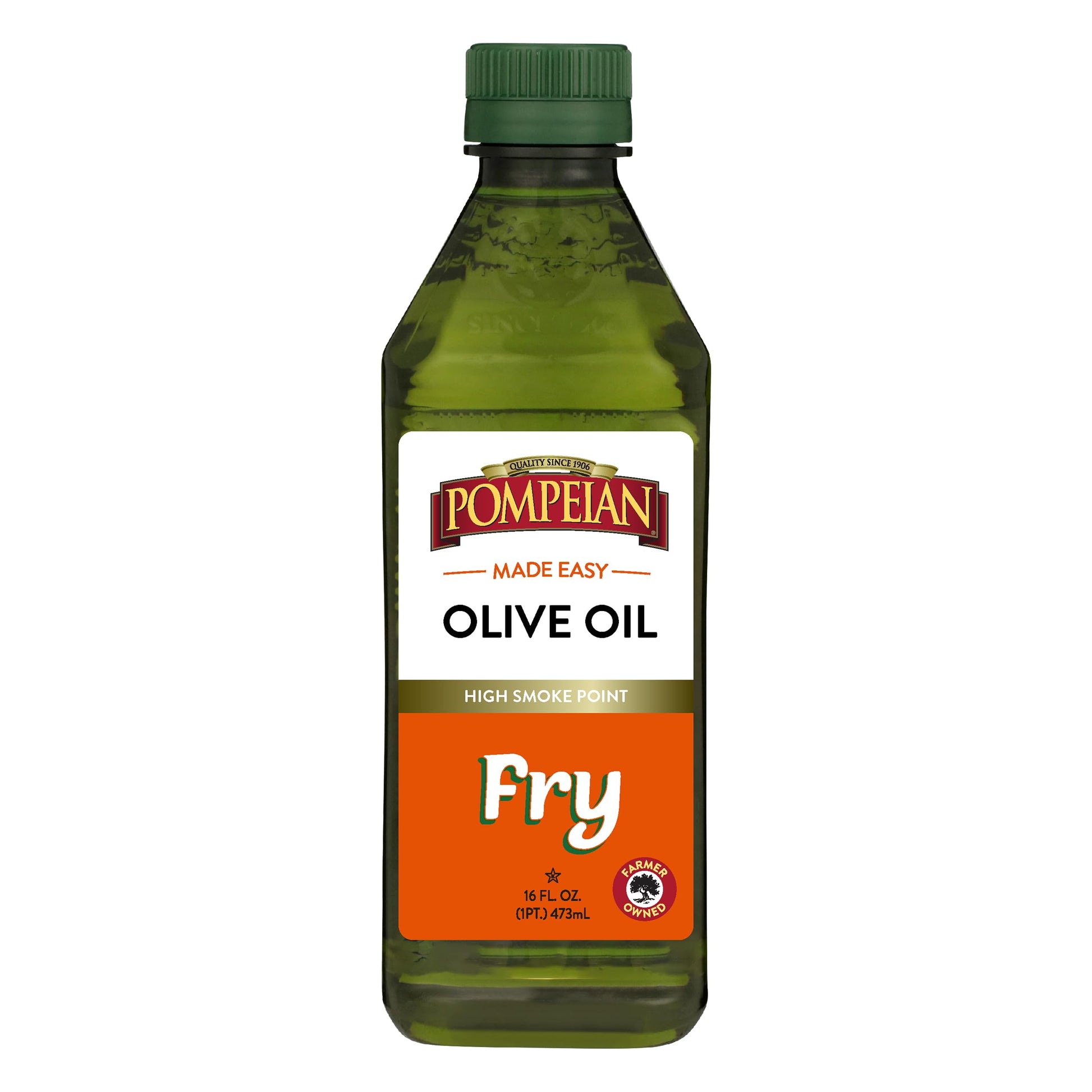 Pompeian Fry Olive Oil, High Smoke Point, Non-GMO, 16 Fl Oz (Pack of 1)
