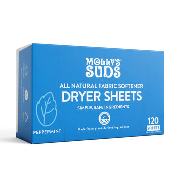 Molly'S Suds All Natural Fabric Softener Dryer Sheets, Peppermint (120 Sheets)