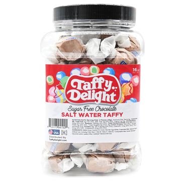Taffy Delight Salt Water Taffy (16oz, Sugarfree Chocolate)