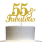 RokAPary 55 & Fabulous Cake Topper, Gold Glitter, Acrylic, 1 Count, Model RCTF
