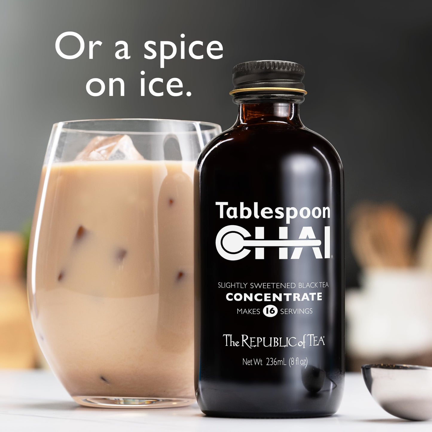 The Republic of Tea Tablespoon Chai Black Tea Concentrate, 8 fl oz - 16 Servings, Premium Chai Flavor