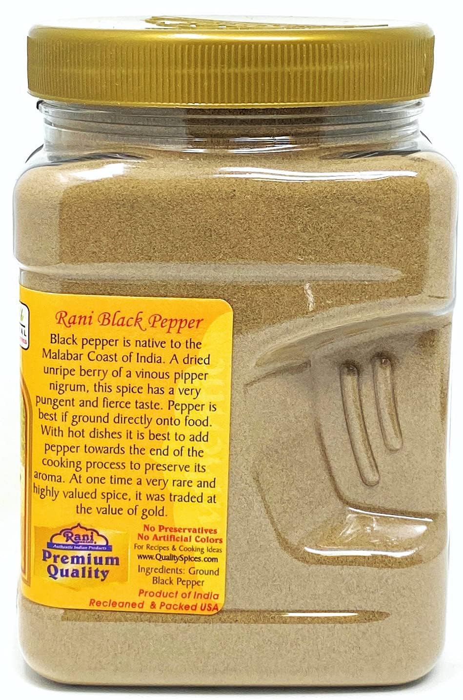 Rani Black Pepper Fine Powder 80 Mesh 16oz (1lb) - All Natural, Vegan, Gluten Friendly, NON-GMO, Kosher, Product of Vietnam