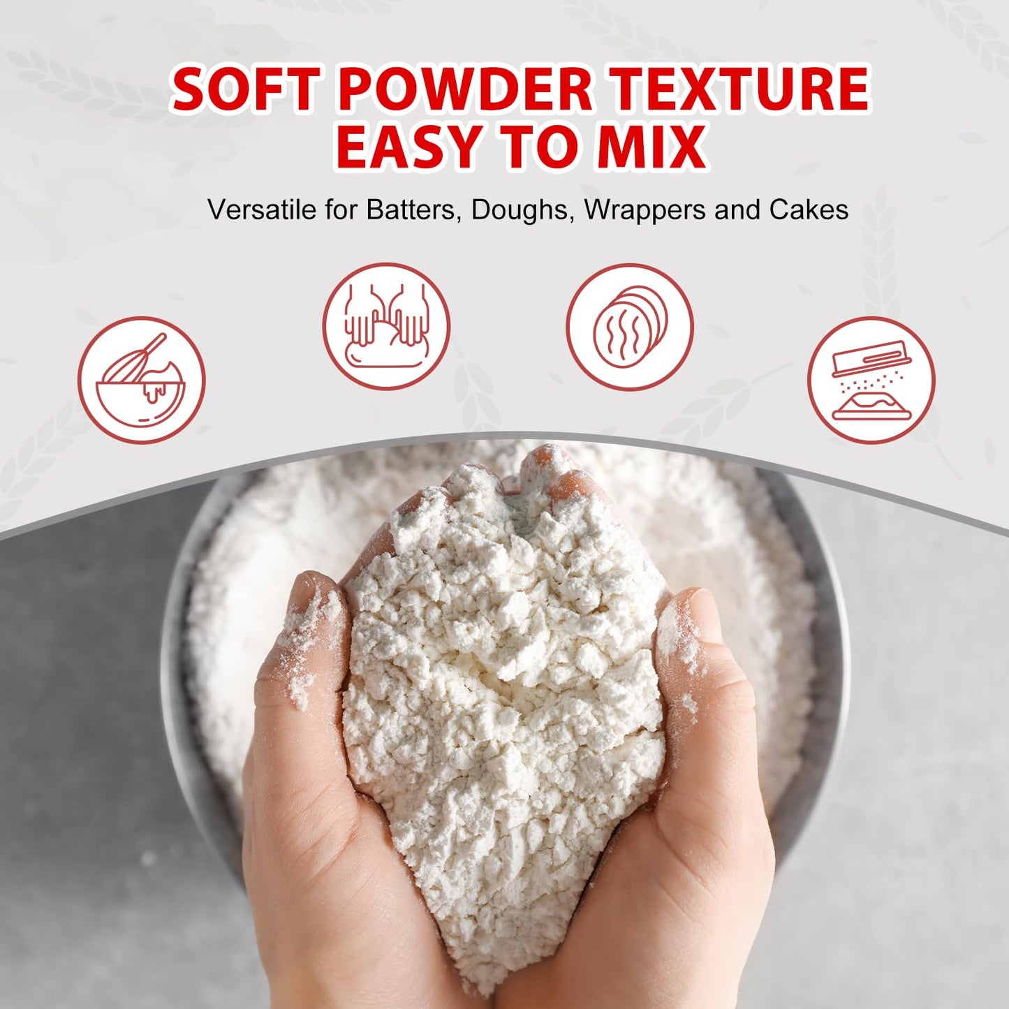 Soeos Thai Rice Flour 48 Ounce (Basic)  1 Pound(Pack of 3)  Rice Flour for Baking or Cooking  All Natural White Rice Flour for Sourdough Bread  Vegan  Gluten-Free