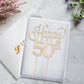 Lingteer Happy 50Th Birthday Gold Rhinestone Cake Topper - Cheers To 50Th Birthday Fifty Years Old Anniversary Party Cake Center