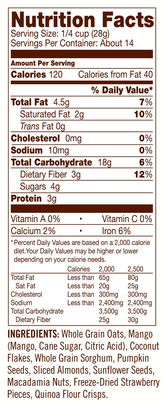 Bobs Red Mill Gluten Free Tropical Muesli, 14Oz (Pack Of 1) - Gluten Free, Non Gmo, Whole Grain, Kosher