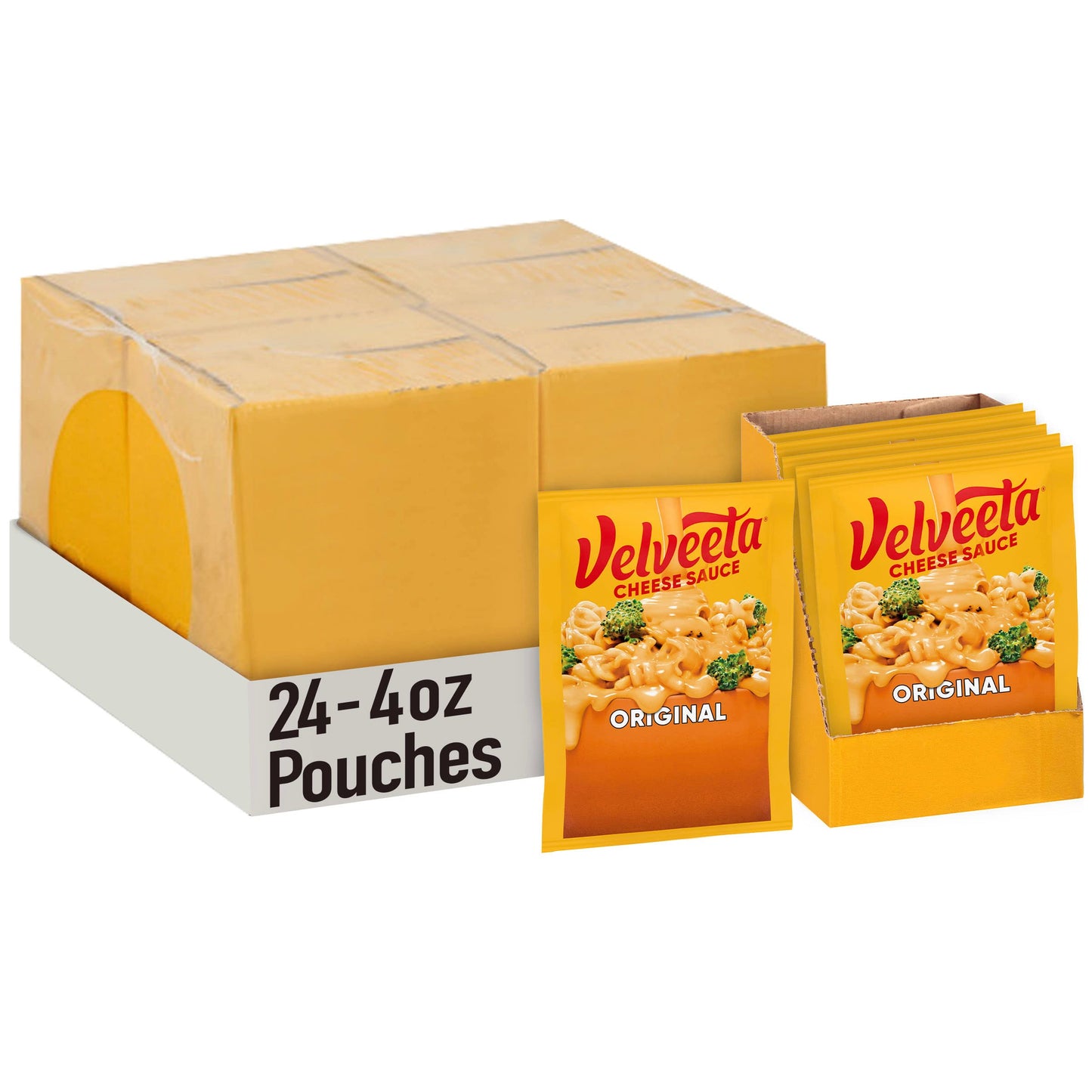 Velveeta Original Cheese Sauce Pouches, 24 Ct Pack, 4 Boxes Of 6 Pouches