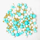 Edible Blue White And Gold Pearl Sprinkles 142G/5.01Oz Mixed Color Size Pearl Sprinkles For Cake Decorating Candy Baking Decorat