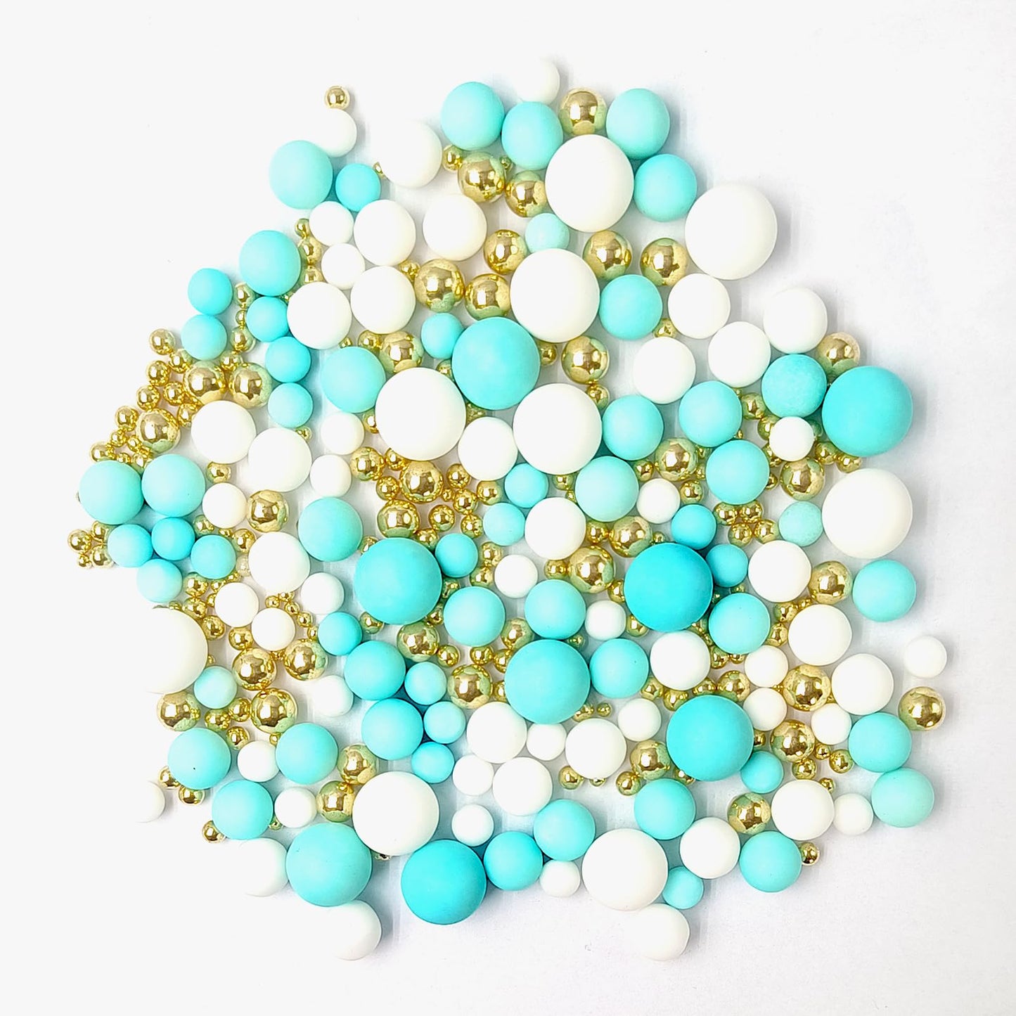 Edible Blue White And Gold Pearl Sprinkles 142G/5.01Oz Mixed Color Size Pearl Sprinkles For Cake Decorating Candy Baking Decorat
