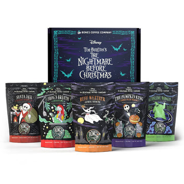 Bones Coffee Company Disney Tim Burton'S The Nightmare Before Christmas Collector'S Box Whole Coffee Beans | 4 Oz Sample Pack Of