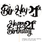 YCTHUNFISH 21st Birthday Cake Topper Glitter Paper Decoration Small Black