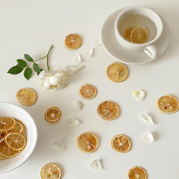 Txdynllk Dried Lemon Slices - Perfect For Fruit Tea, Cocktails, And Baking - Sweet Wheels For Garnish, No Added Sugar, Bursting