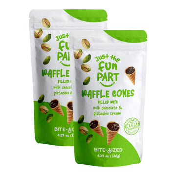 Just The Fun Part | Bite-Size Crispy Mini Waffle Cones | Filled With Premium Belgian Chocolate | Great For Snacks, Desserts, Gra