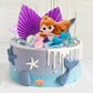 Lukinuo Mermaid Cake Toppers 24Pcs Little Mermaid Figurine Under The Sea Cake Topper Seaweed Palm Leaves Bubble Starfish Shell M