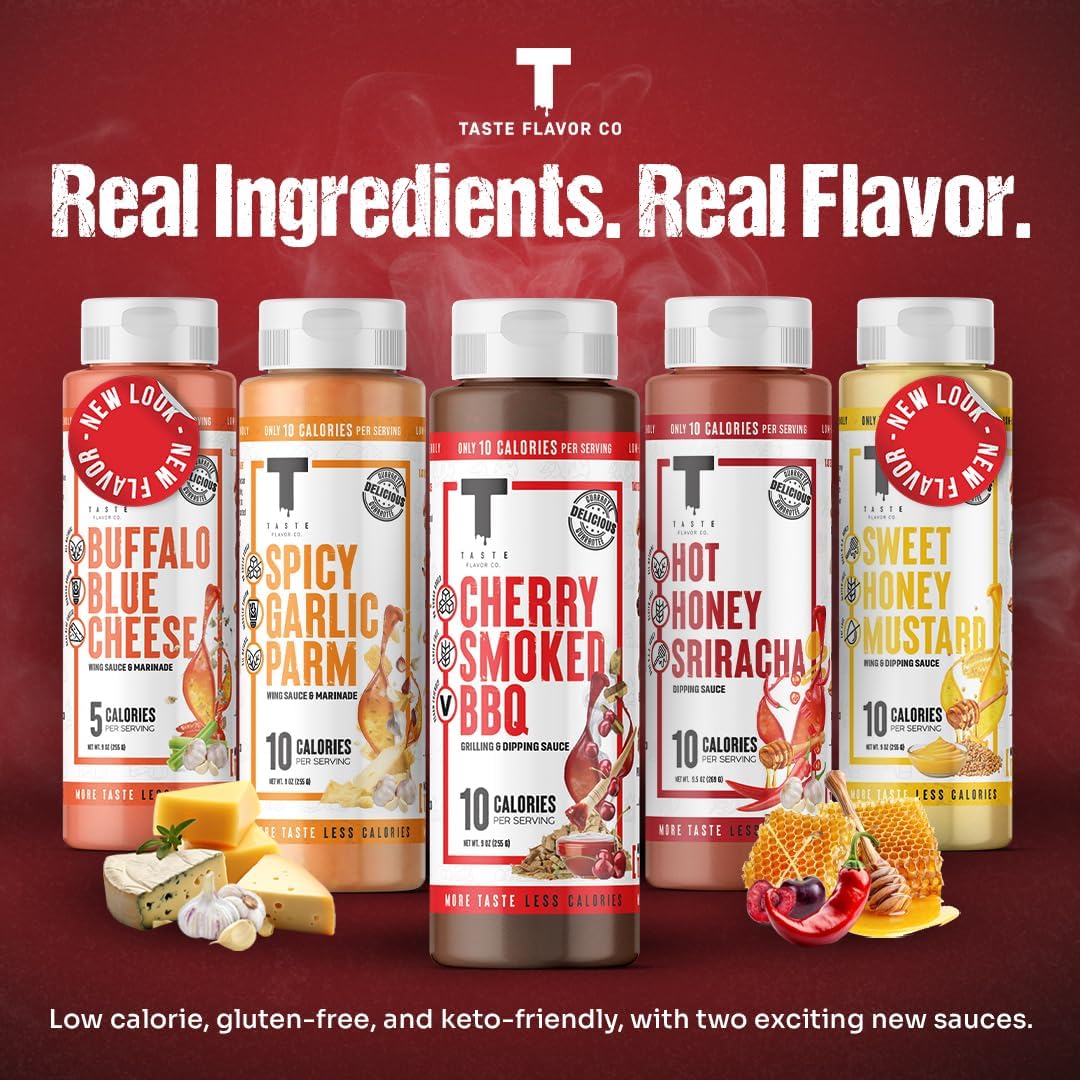 Taste Flavor Co. Grilling, Dipping Sauce and Marinade, Great Tasting, Low-Calorie Sauces, Keto Friendly, No Oils (5 Pack, Sesame
