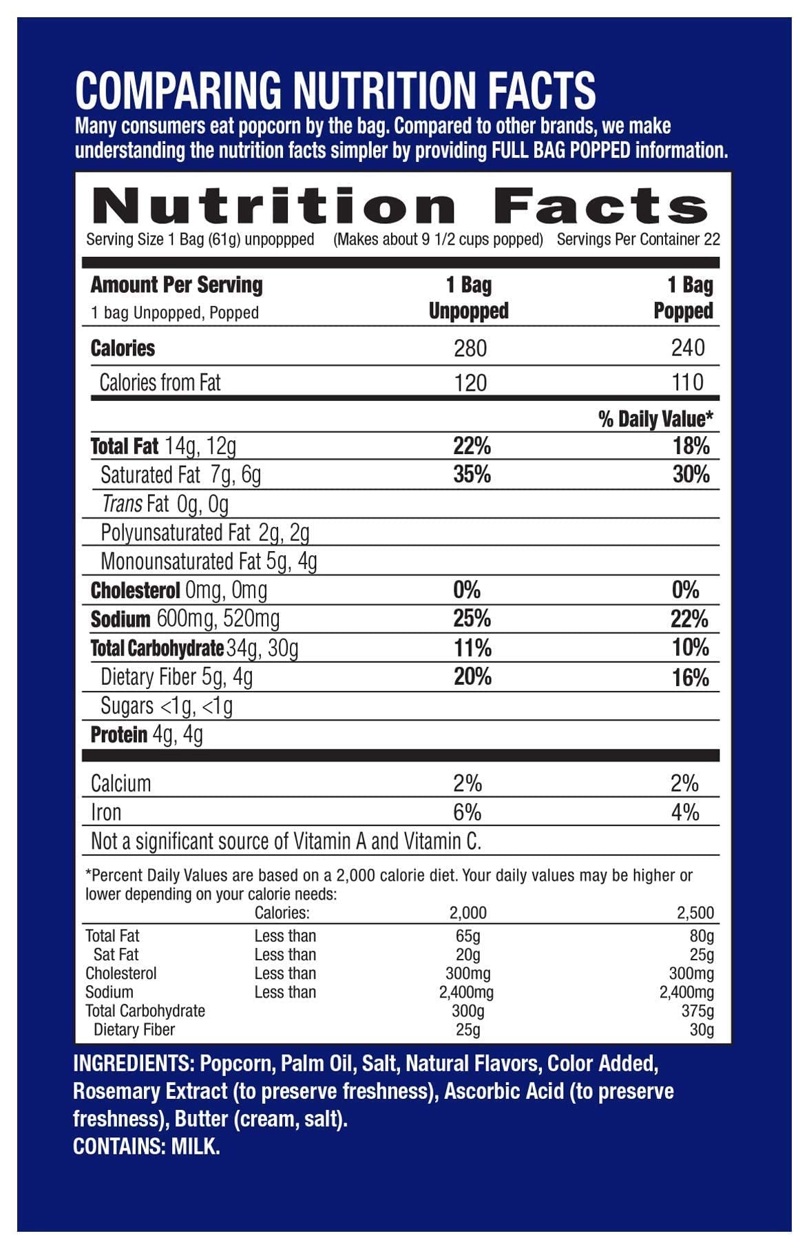 Pop Weaver Microwave Popcorn, Butter, 22 Bags Per Box