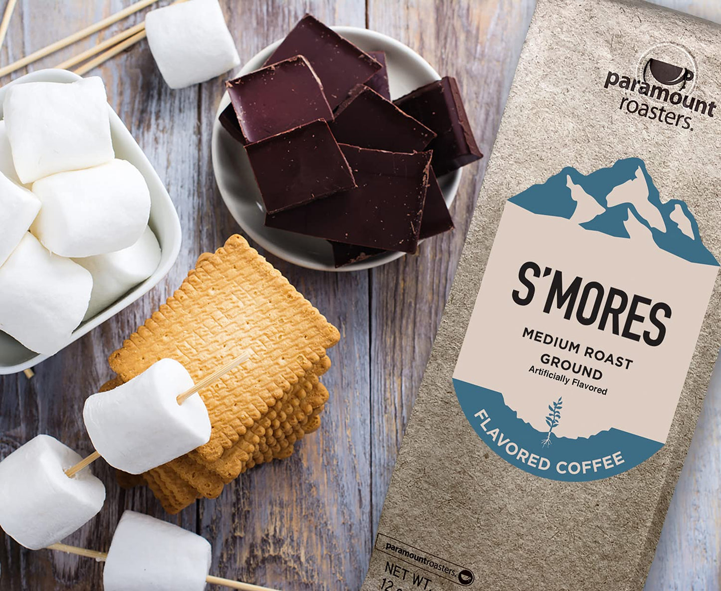 Paramount Roasters, S'Mores Flavored Ground Coffee, 1-12 Ounce Bag Medium Roast (Paramount Coffee Company)