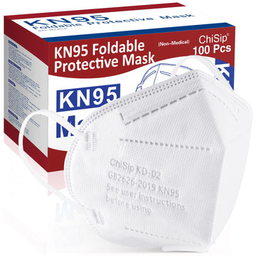 Chisip Kn95 Face Mask 100Pcs, 5 Layer Design Cup Dust Safety Masks, Breathable Protection Masks Against Pm2.5 Dust For Adult, Me