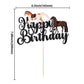 Gyufise 1Pcs Horse Happy Birthday Cake Topper Glitter Animal Horse Cake Pick For Equestrian Theme Baby Shower Kids Boys Girls Bi