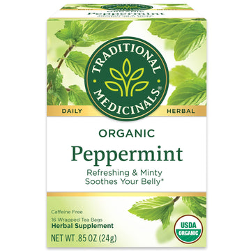 Traditional Medicinals Herbal Tea, Peppermint, 16 Tea Bags (Pack of 1)