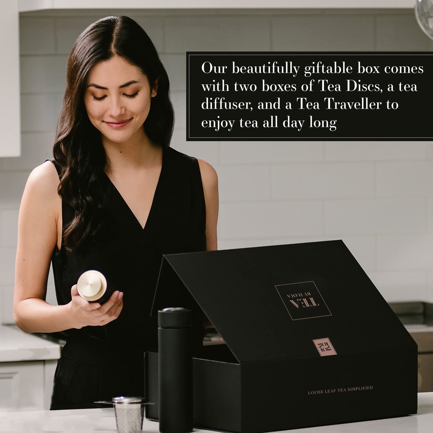 iLOLA Tea Disc Essentials Box Set - Organic Loose Leaf Probiotic Tea, Infuser, Thermos - Gift for Teachers, Family, Employees