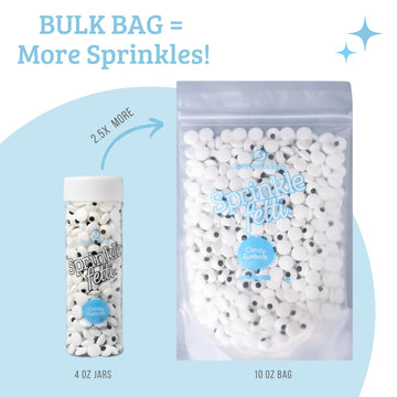 Sweets Indeed, Bulk Candy Eyeballs, 700 Eyeballs, 10 Ounce, Halloween Sprinkles, Edible Eyes, Sprinkle Mix, Perfect For Cake Dec