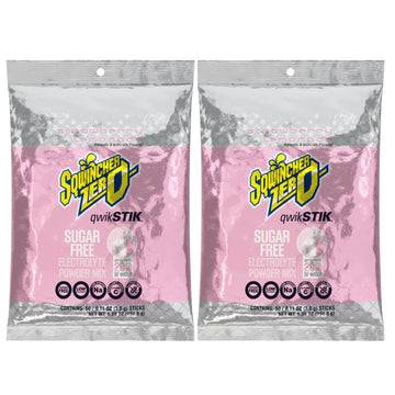 Sqwincher Zero Qwik Stik Electrolyte Powder Mix, 50 Count Bag, Sugar Free, Strawberry Lemonade, Model 060099-SL-50