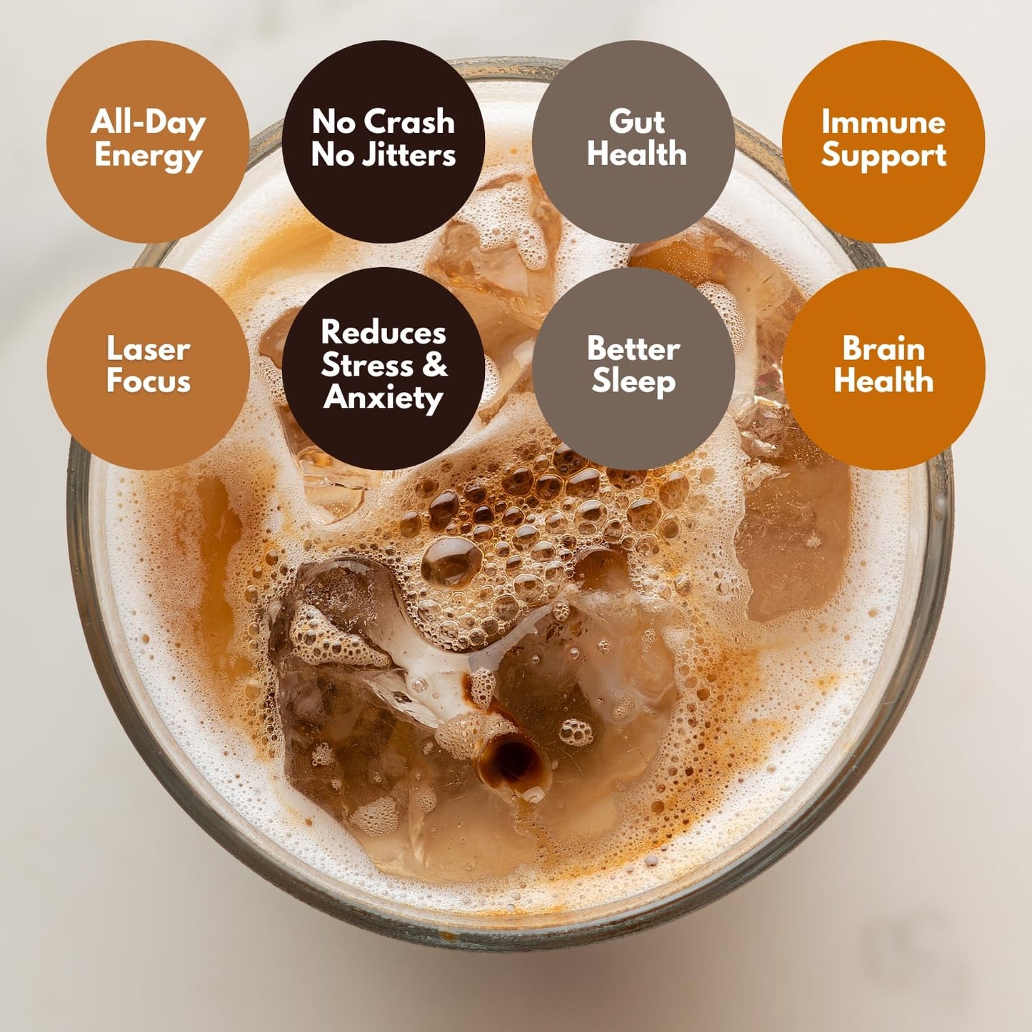 Cuppa Salted Caramel Healthy Mushroom Insant Coffee with Lions Mane & Ashwagandha for All Day Energy & Focus - No Crash or Jitters - Nootropics for Brain Health  Gut Health  Immunity  Stress  Memory + Mood - 60 Servings