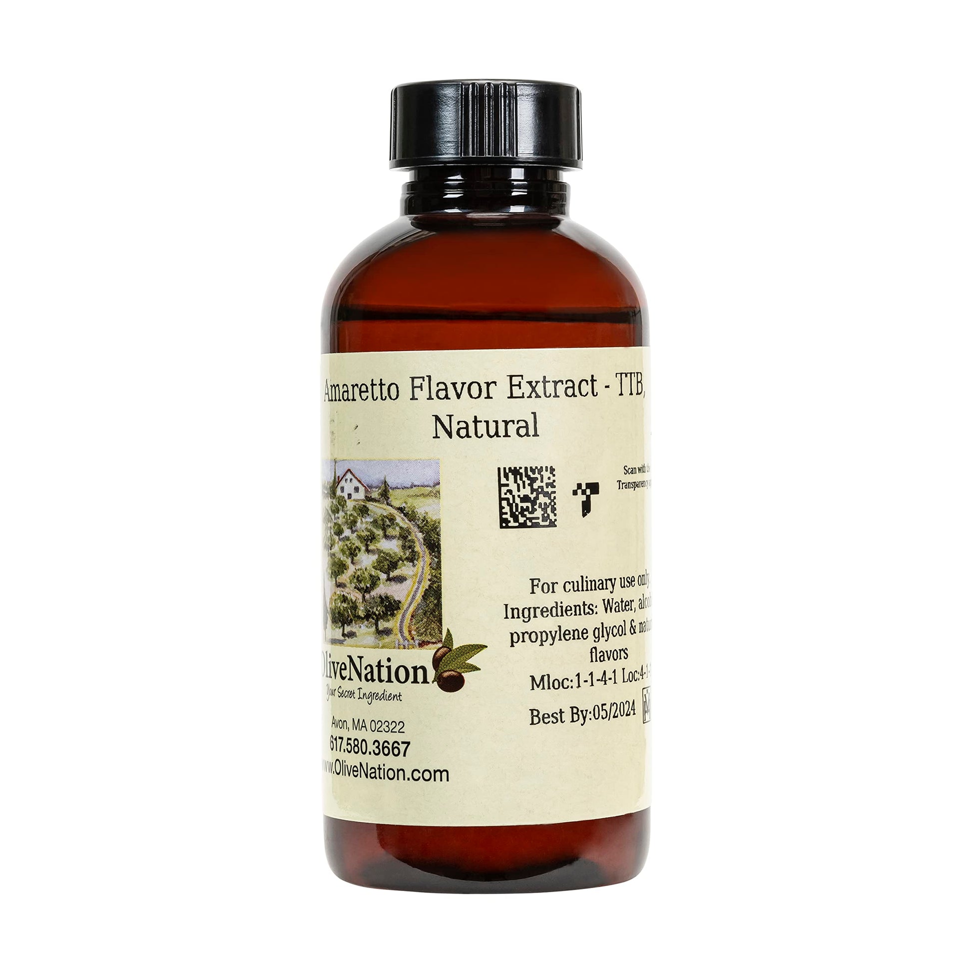 OliveNation TTB Amaretto Flavor, Amaretto Flavor Extract from Natural Flavors for Brewing, Baking, Ice Cream, Sugar Free, Non-GM