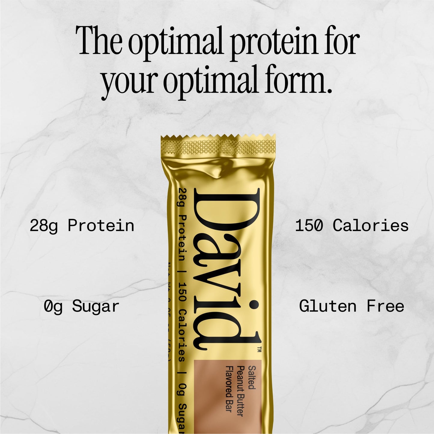 David High Protein Bars No Sugar - Sugar Free Protein Bars, Low Carb, Gluten Free - 28g of Protein, 150 Calories - David Bar On-