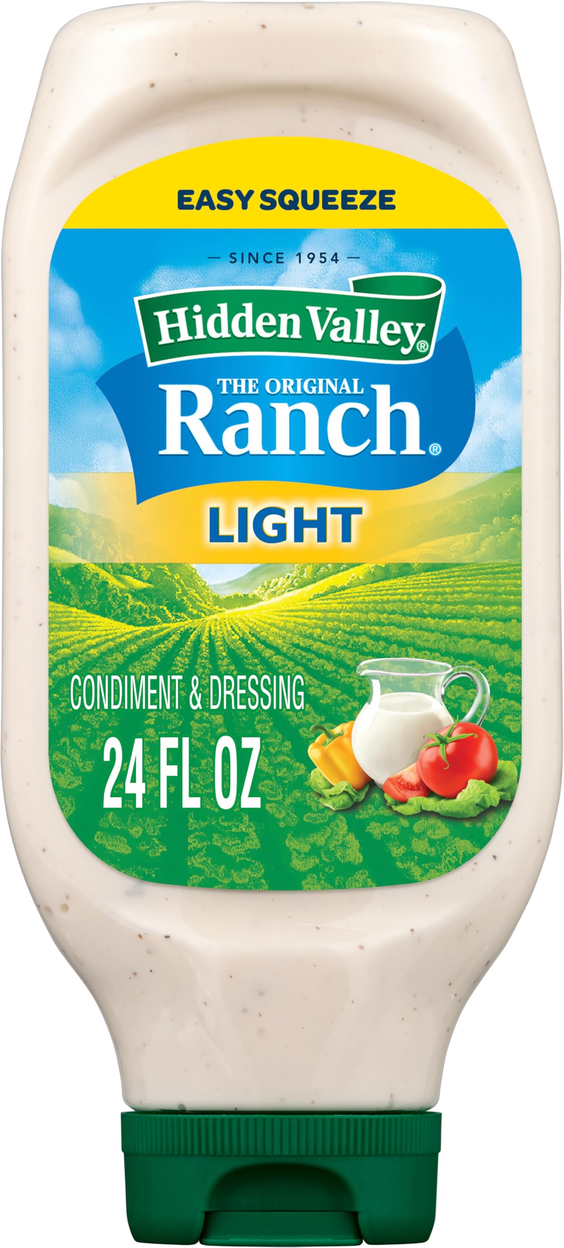 Hidden Valley Light Ranch Condiment and Dressing, Easy Squeeze Bottle, 24 Fl Oz (Package May Vary)