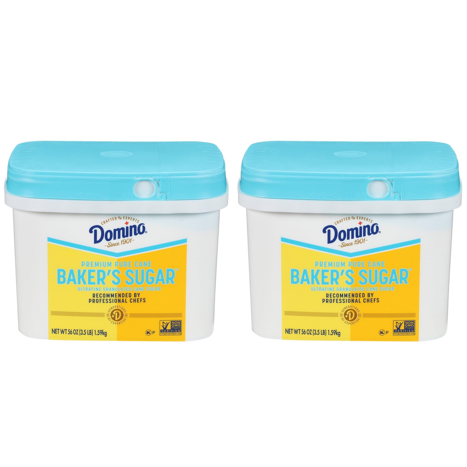 Domino Ultrafine Granulated Bakers Sugar, 3.5 lb Easy Baking Tub, Pack of 2