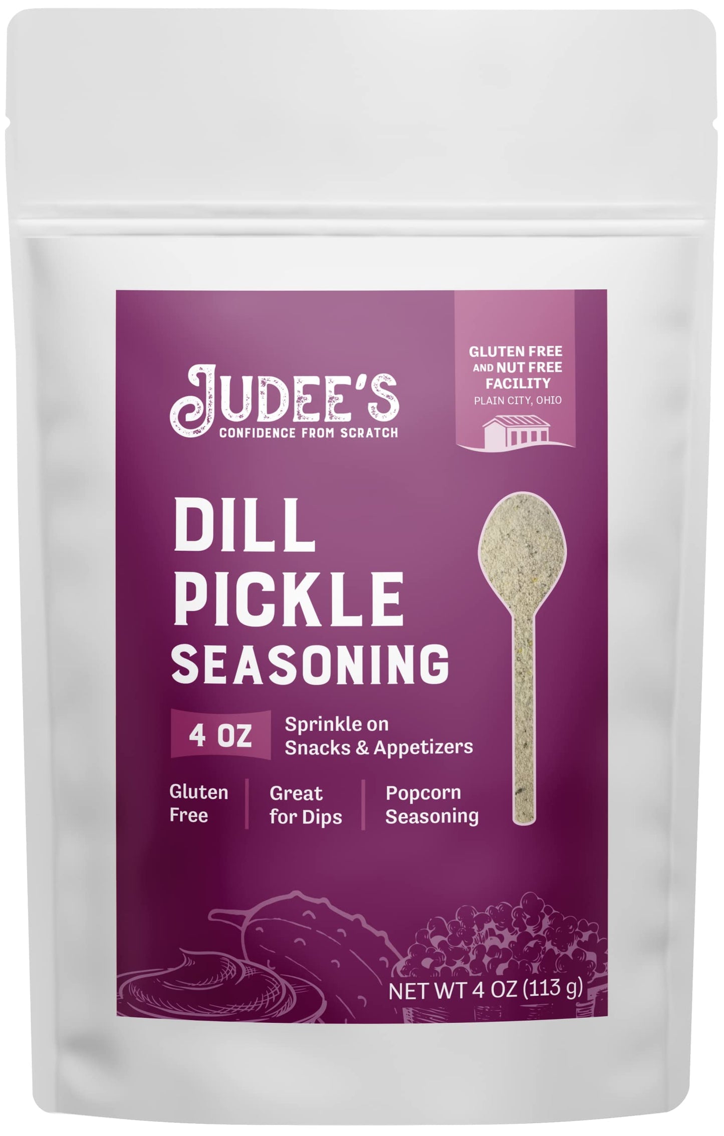 Judee'S Dill Pickle Seasoning 4 Oz - Great For Salad Dressings, Seasonings, And Dips - Add To Soups, Stews, Or Chilis - Sprinkle