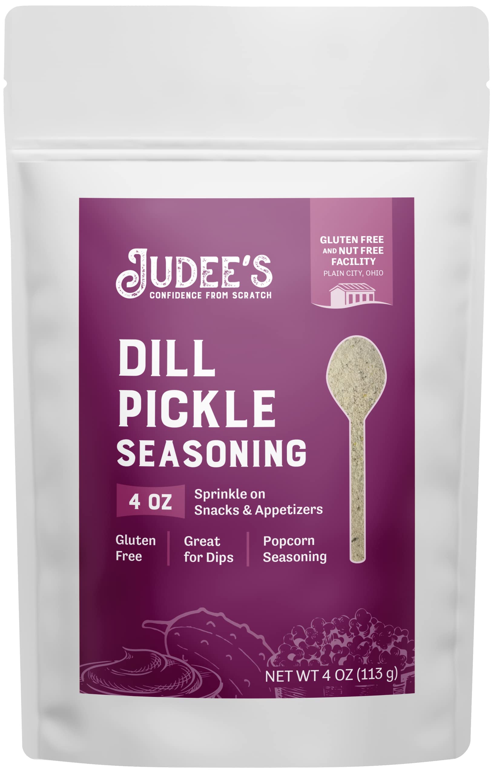 Judee'S Dill Pickle Seasoning 4 Oz - Great For Salad Dressings, Seasonings, And Dips - Add To Soups, Stews, Or Chilis - Sprinkle