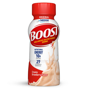 BOOST Original Nutritional Drink, Creamy Strawberry Flavor, 8 Ounce Bottle, Pack of 24